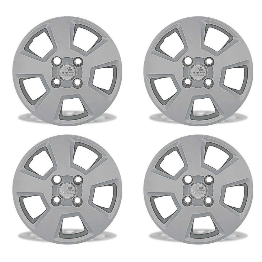Jogo Calota Grid Ford Fiesta Hatch Sedan 2008 a 2012 Aro 14 Cubo Baixo Fixação Por Parafuso 177CB