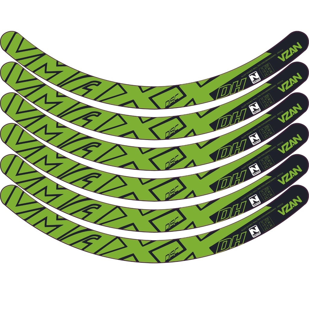 6 Adesivos Aro Vmaxx verde Freio A Disco kit para 1 roda