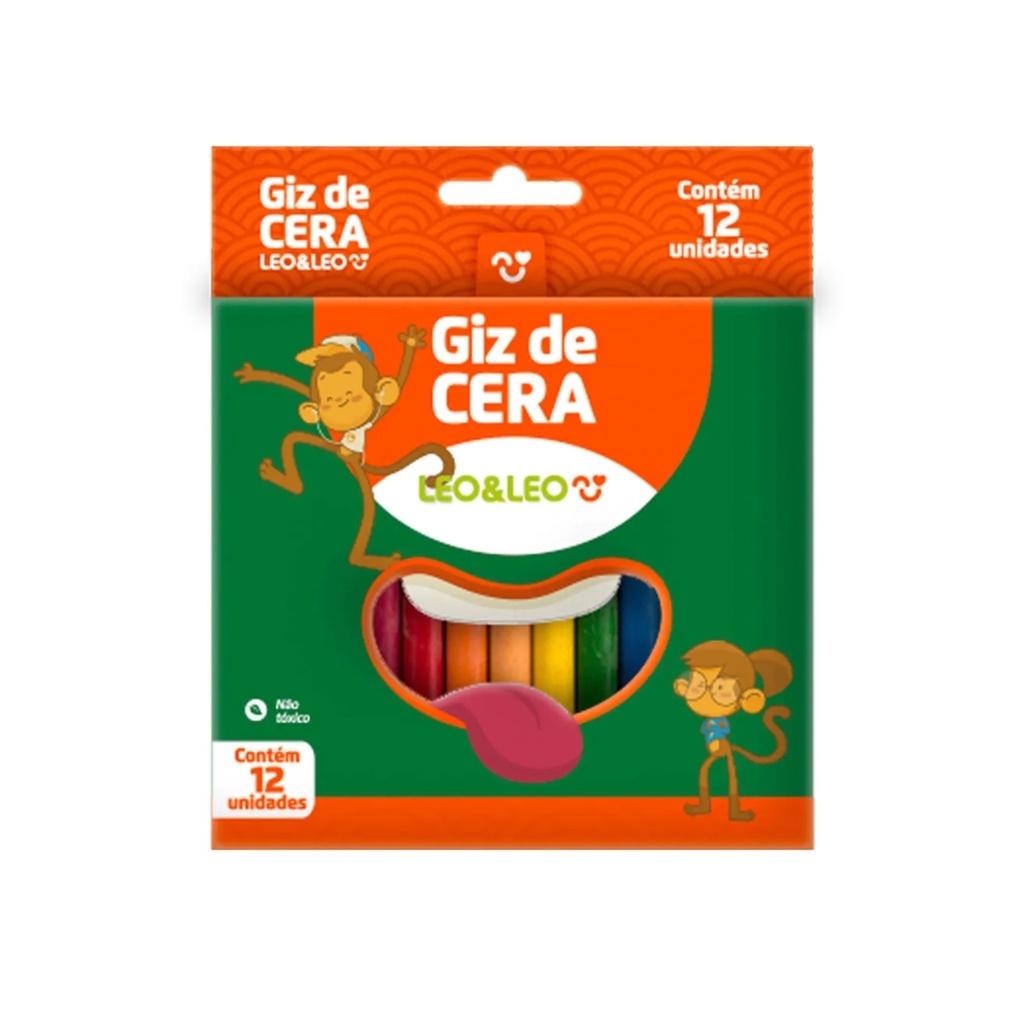 Giz de cera Pequeno 12 Cores Leo Leo em Oferta na Shopee