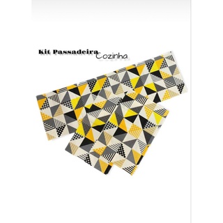 Kit passadeira 3 peças emborrachada