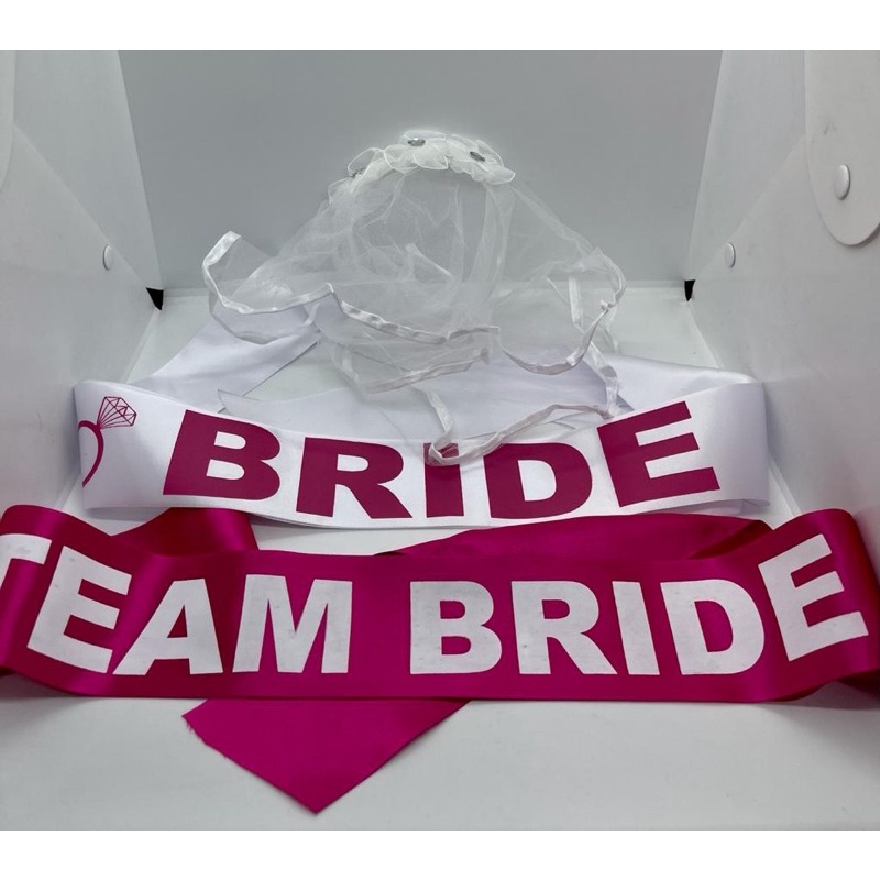 1 Faixa BRIDE PINK + 1 FAIXA TEAM BRIDE  + 1 VEUZINHO / Despedida de Solteira