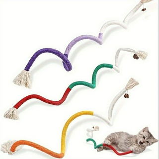 Brinquedos Interativos De Mastigar Gatos De Algodão Para Limpeza Dos Dentes , De Corda De Grama De Gato Interior Moer Os