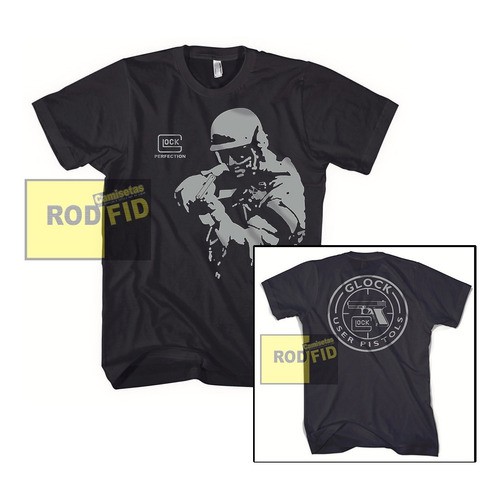 Camiseta Glock Perfection com Atirador Camiseta Tiro Esportivo Glock