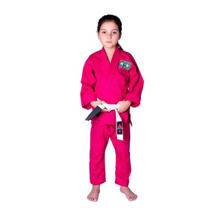 Kimono Rosa Infantil Jiu Jitsu Reforçado Liso+faixa Gratis! | Shopee Brasil