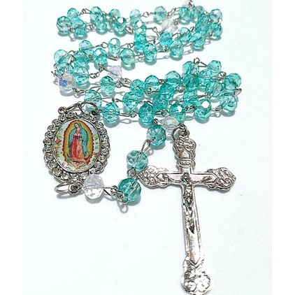 Terço Nossa Senhora De Guadalupe Cristal 8mm Com Strass em Oferta na Shopee