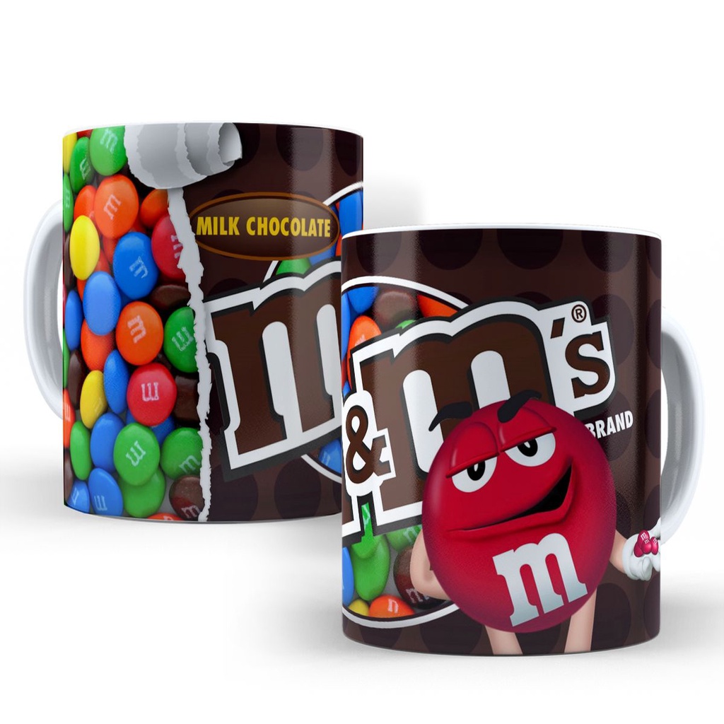 Presente Dia dos Namorados - Mães - Pais - Amigo Chocolate - Páscoa - Canecas Personalizada com Nome e Frases Porcelana Xícaras, Copos e Caneca de Café Lembrancinha Estampada M&M MM M M Vermelho
