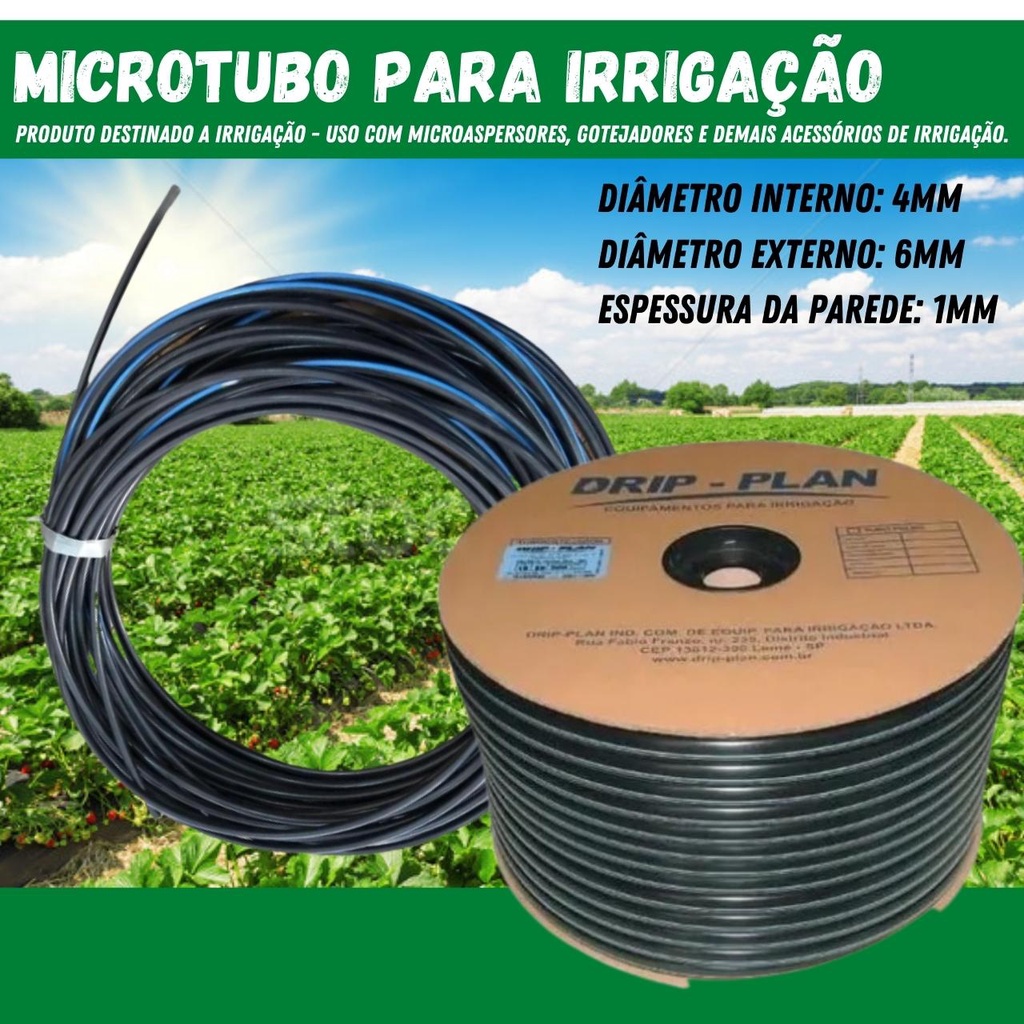 Tubicino microtubo per gocciolatori in PE D. mm6x4 - [4TUB64
