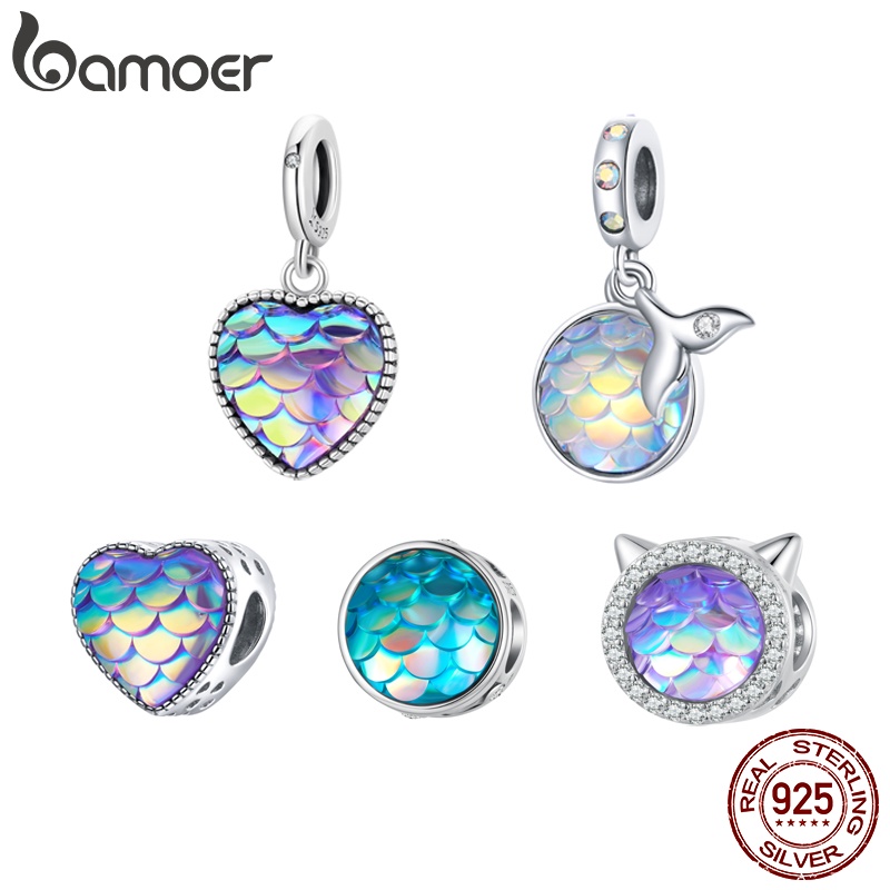 Pingente De Contas Bamoer Série Escala De Peixe De Prata 925 Para Colar De Pulseira Diy Acessórios em Oferta na Shopee