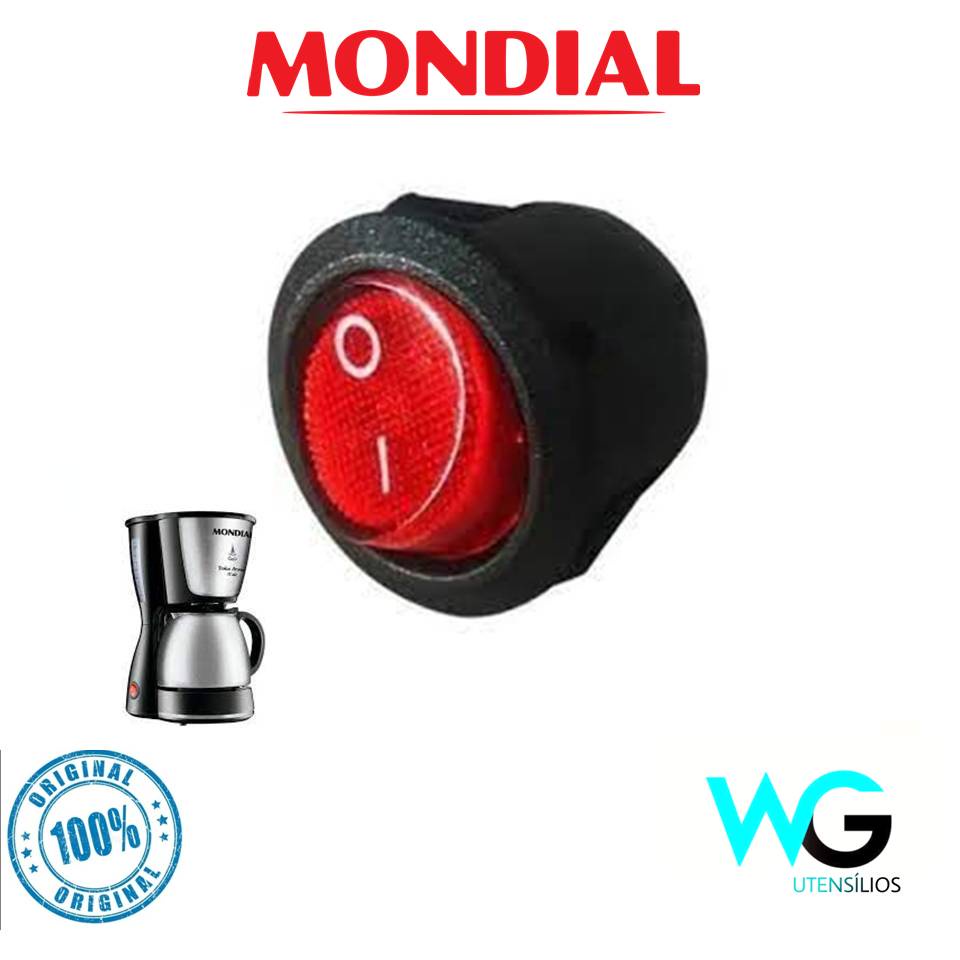 Botão Interruptor De Cafeteira Mondial 3 Pinos Liga/Desliga