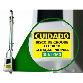 Placa Cuidado Geração Própria Padrão Enel - personalizada com logo da empresa - energia solar em Oferta na Shopee