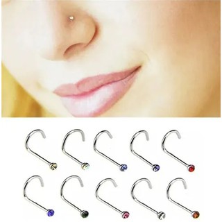 Kit Piercing de nariz torto Curvado Estojo luxo com 40 peças