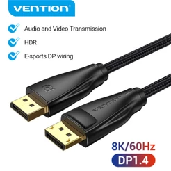 Venção DisplayPort 1.4 Cabo 8K 60Hz 4K HDR Display Port De Vídeo Para PC Portátil TV 1.4