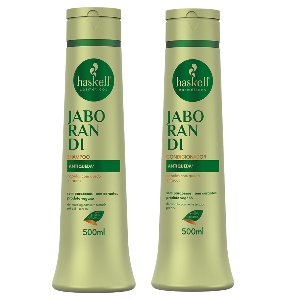 Kit Jaborandi Haskell Antiqueda Shampoo + Condicionador 500ml