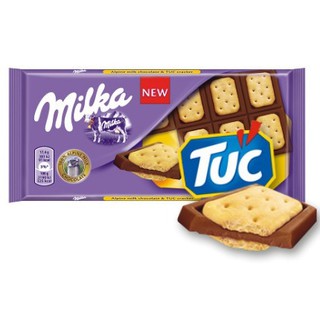 MILKA TUC - CHOCOLATE AO LEITE COM RECHEIO DE BISCOITO TUC