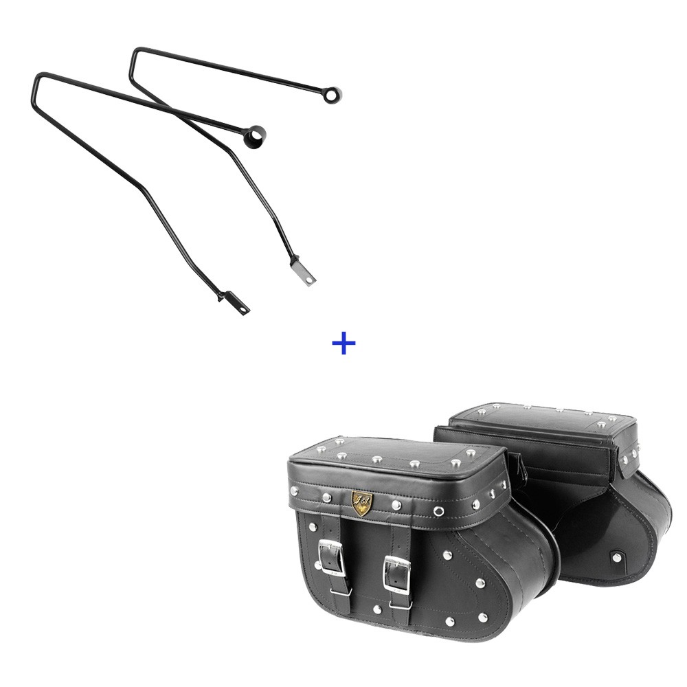 Kit Viagem Street Twin Afastador + Alforge Lateral Botinha 18 Litros C/ Cravos