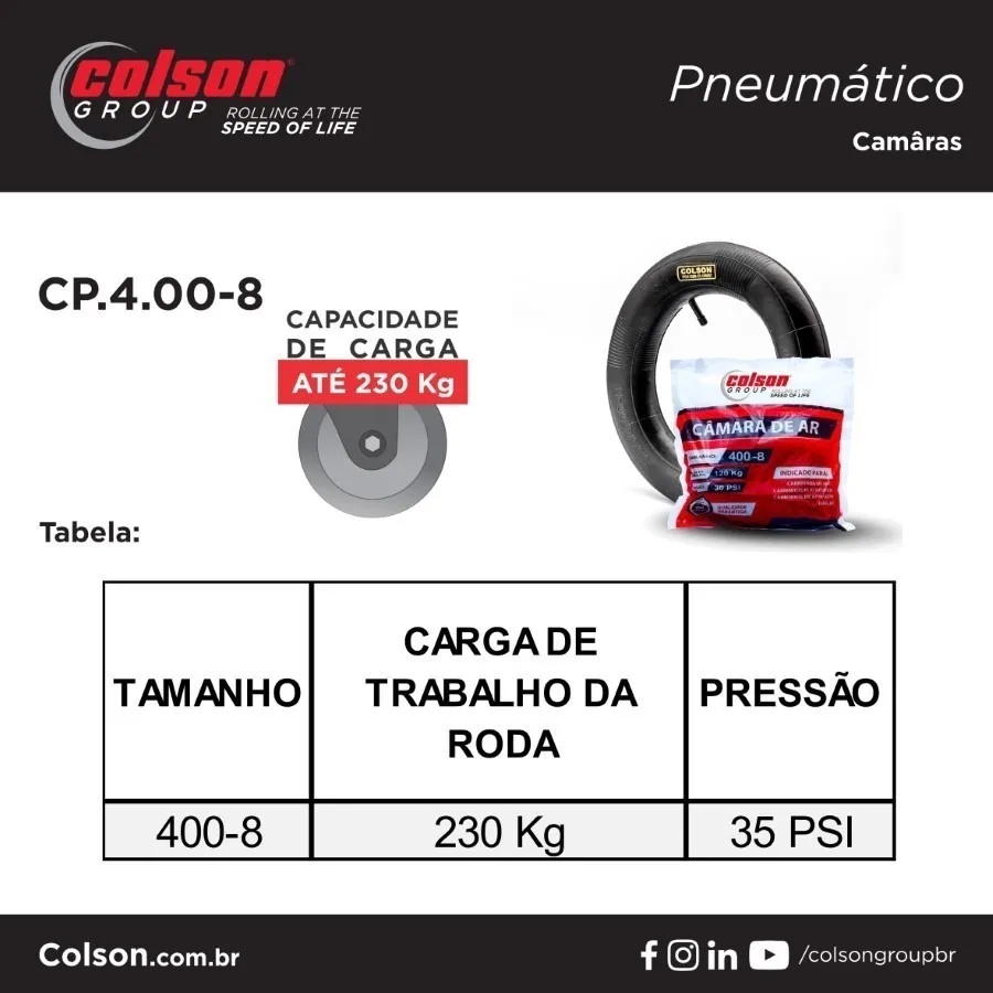 Camara Ar Para Buggy Bugre Kart Cross Carretinha Aro 8 4.00x8
