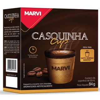 Café Cup Copo Comestível Casquinha 50ml Caixa Com 6un Marvi