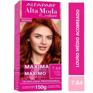 Tintura De Cabelo Alfaparf Alta Moda 7.64 Louro Medio Acobr em Oferta na Shopee