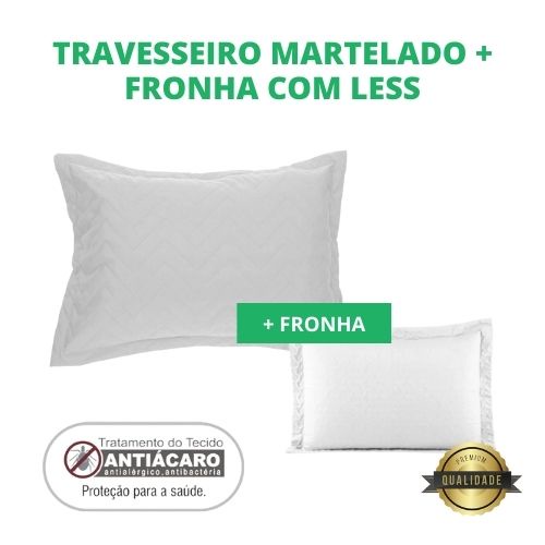 Kit 2 Travesseiro Branco Matelada Macio Leve Premium + Pacote 2 Fronha Linha Percal 70x50cm