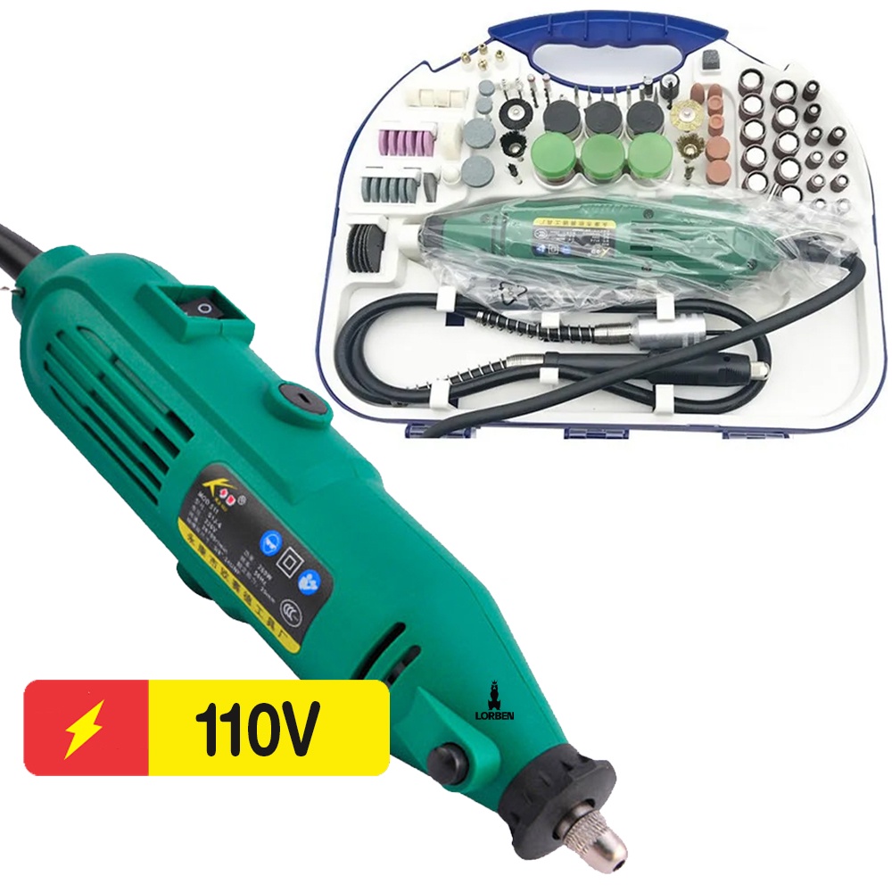 Micro Mini Retifica Furadeira Lixadeira Polidora Com Maleta 110V Lorben