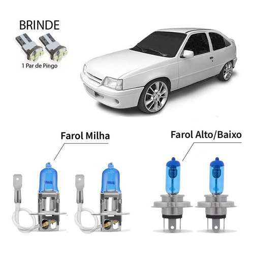 Lampadas Brancas Farol Milha/baixo/alto 8500k Gm Kadett