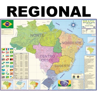 Mapa Brasil Regional Norte Sul.. Regiões Politico Escolar Regiões