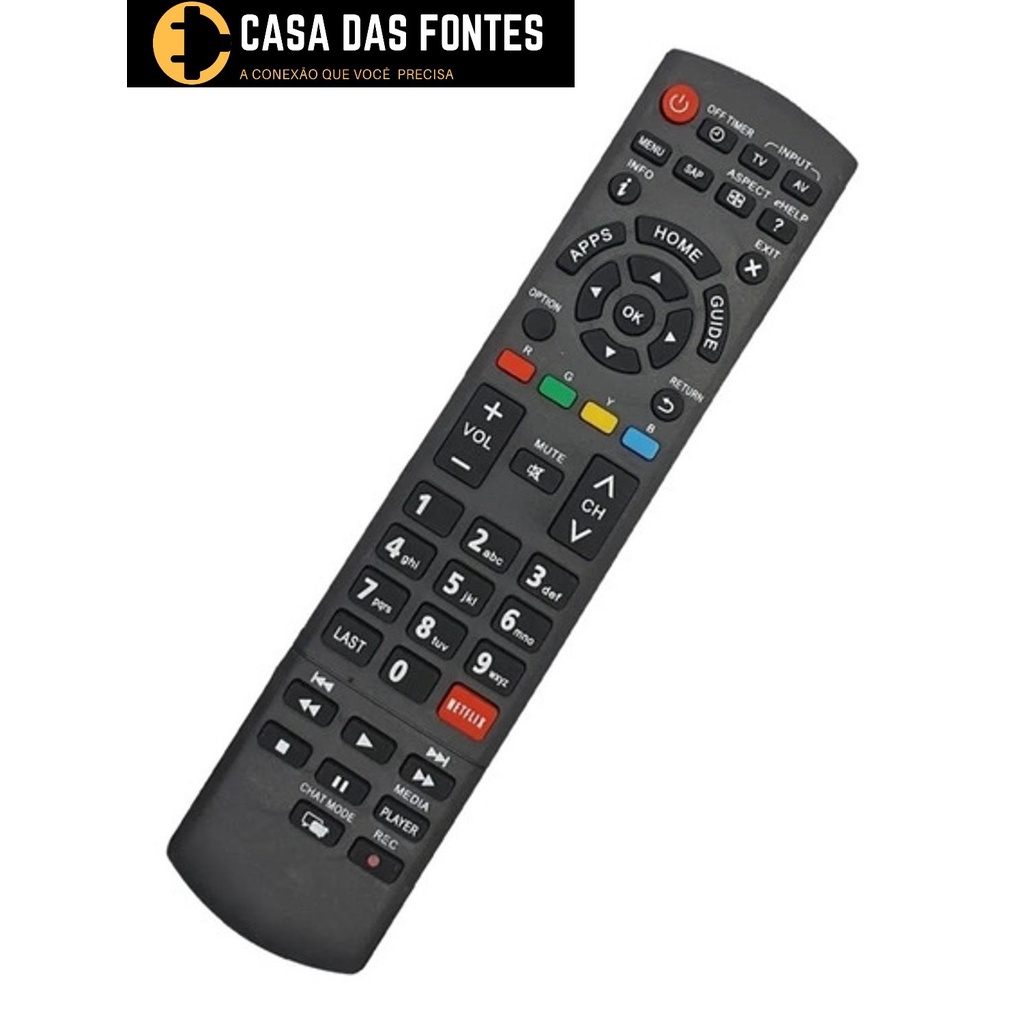 Controle Remoto Tv Lcd Panasonic Com Botão Netflix