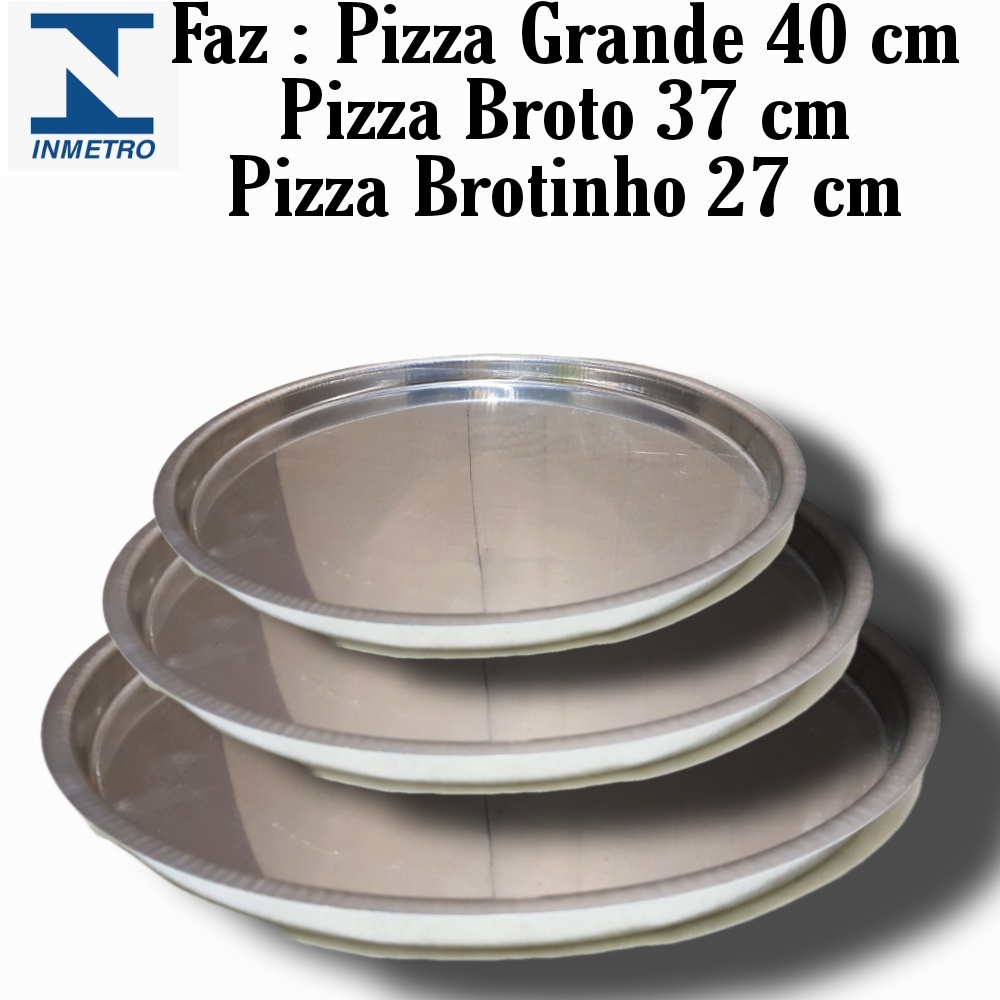 Assadeira Forma Pizza 3 Peças Brinde, 1 Espátula De Alumínio