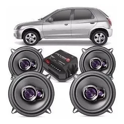 Kit 4 Alto Falantes 5 Pol 200ww Rms Celta + Stetsom Módulo