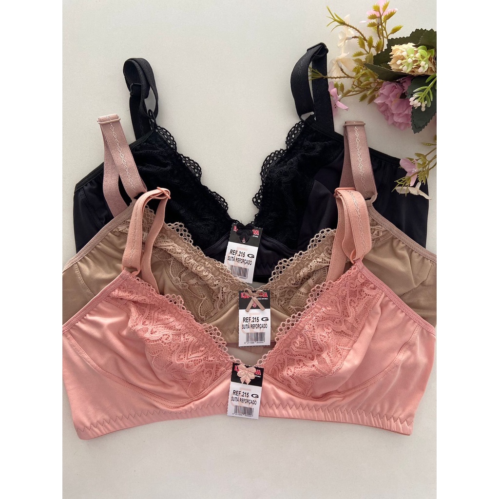 Kit Sutiã Sem Bojo Reforçado com Renda Sutiã de Senhora em Oferta na Shopee