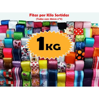 Fitas por Kilo Decorativas Sortidas nº9/38mm - Caixa com 1kg - R:8859 em Oferta na Shopee