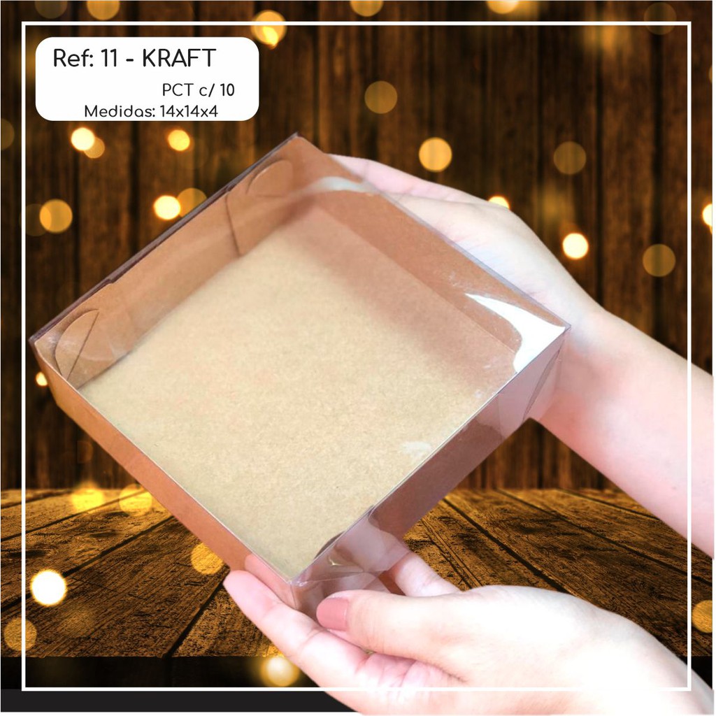 10~50  Caixas Embalagem 15 Doces Com Visor em  Acetato KRAFT 14x14x4 - Ref. 11 ( Chocobraz ) - Stationery