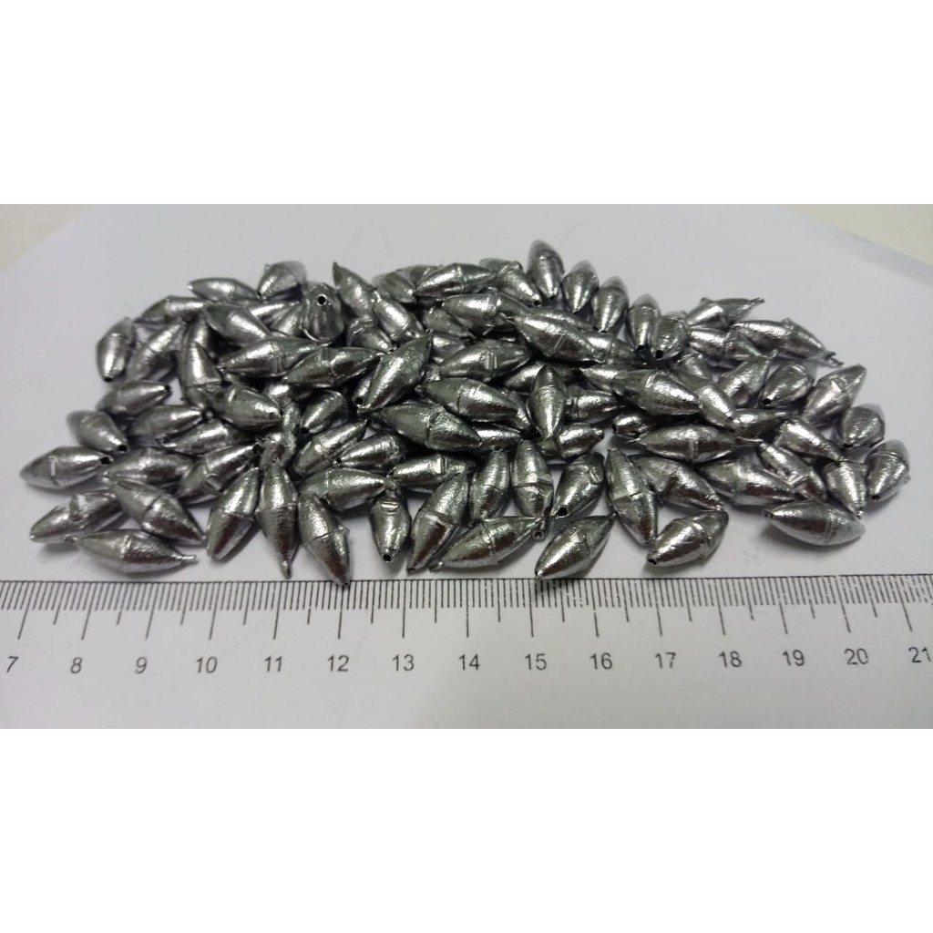 100 UNIDADES de chumbadas para pesca OLIVA tamanho 4 gramas - pacote com 100 unidades (CONFORME FOTO REAL DO PRODUTO) em Oferta na Shopee