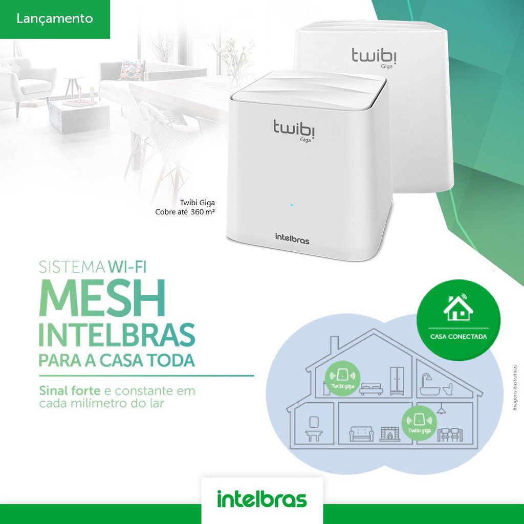 Kit 2 Roteador Wifi Intelbras Mesh Twib Fast 110v220