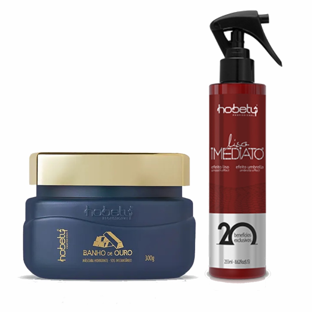 Banho ouro hobety mascara 300g + Liso Imediato Hobety 250ml
