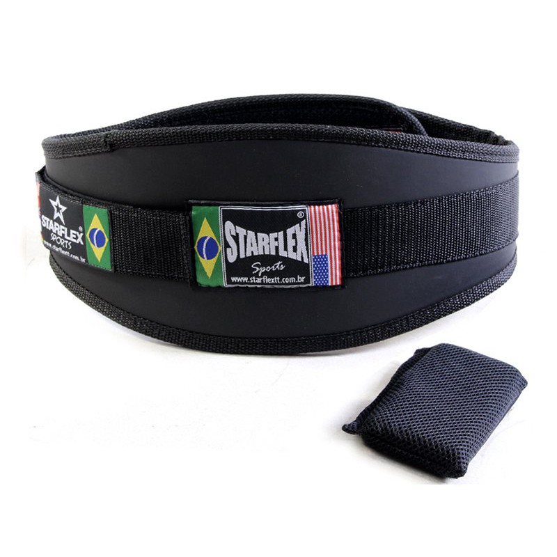 Cinto Para Musculação - Cinturão Lombar - Lpo Funcional Musculação - Starflex - Preto