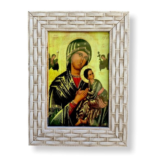 Quadro Nossa Senhora Do Perpetuo Socorro com Vidro 20x15