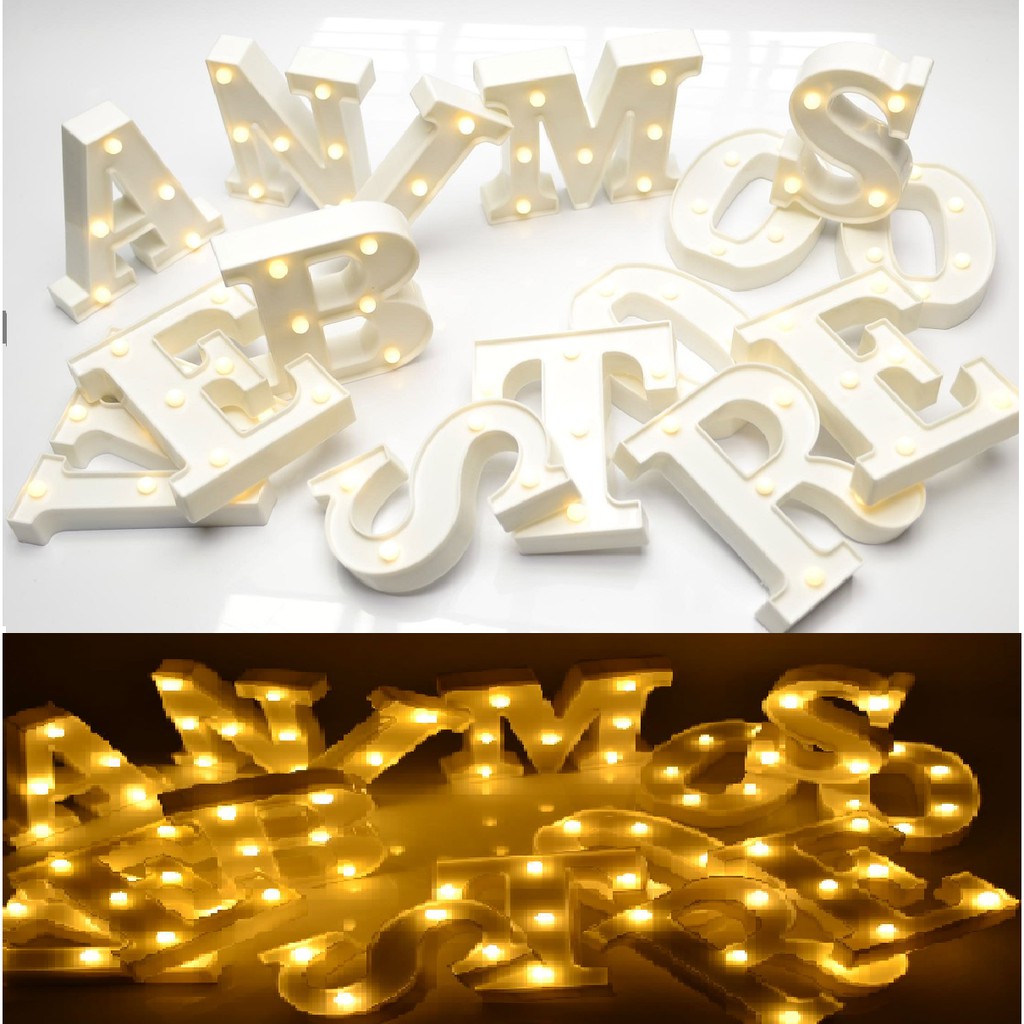 Luminária Decorativa Letras Led 3d Branca 16cm Decoração Shopee Brasil