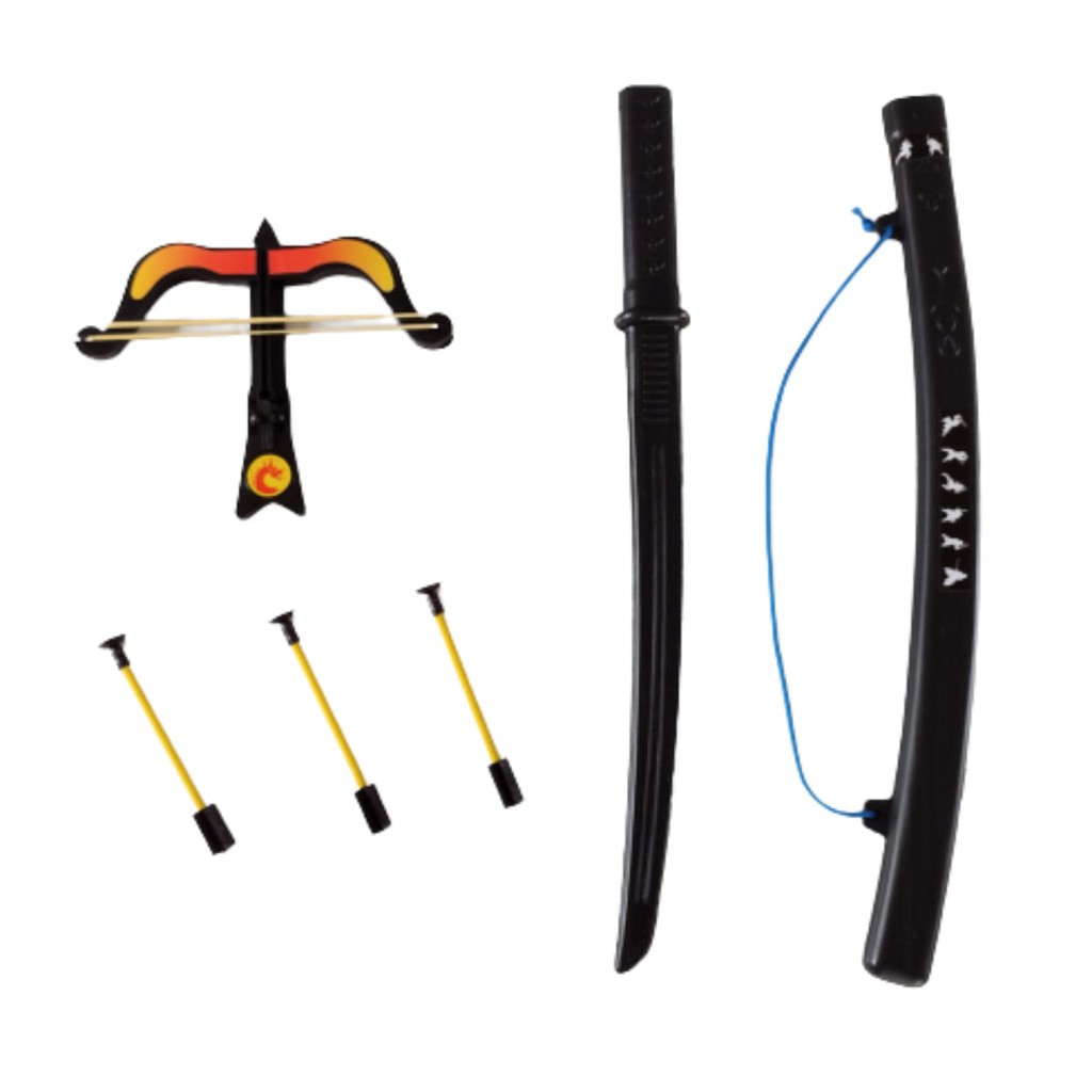 Brinquedo Samurai Ninja Kit Espada Katana + Mini Balestra Arco e Flecha