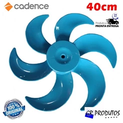 Hélice Cadence / Botão Trava / Hélice + Botāo Ventilador Eros Vtr 407 Vtr 865 40cm 40 6 Pás Azul