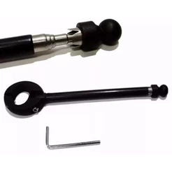 Antena Aparador Corta Linha Pipa Moto Guidão Anti Cerol Preta Abs