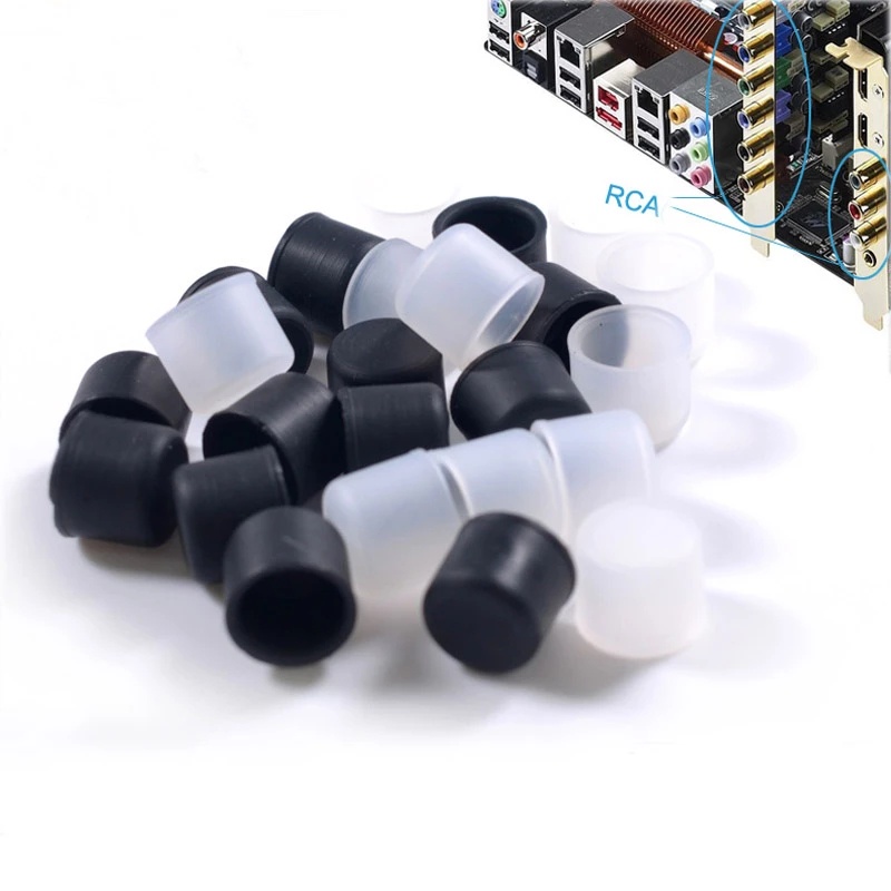 100-500pcs/lot RCA Tampa Protetora Do Plugue De Áudio Cabeça De Lótus Bloco À Prova De Poeira