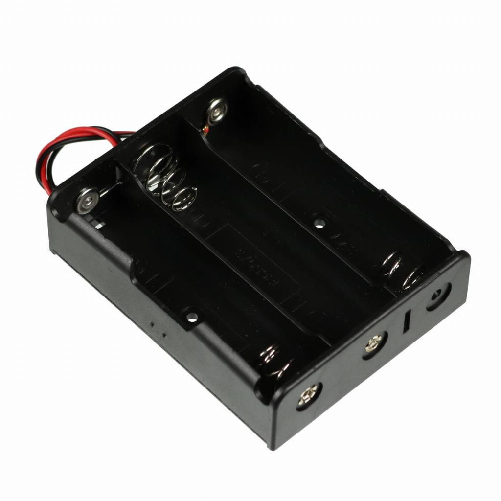 Kit 2 Unidades Suporte para 3 Células de Lítio 18650 Preto