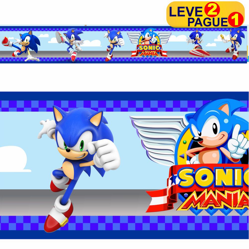 Adesivo Faixa Border Infantil Sonic 4 Unid.