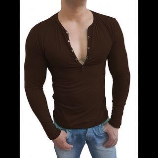 Camiseta Masculina Slim Botão Pressão Manga Longa NF