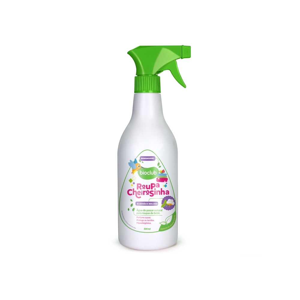 Água de Passar Roupa Cheirosinha Algodão e Melissa 500ml vegano Bioclub Novo Original