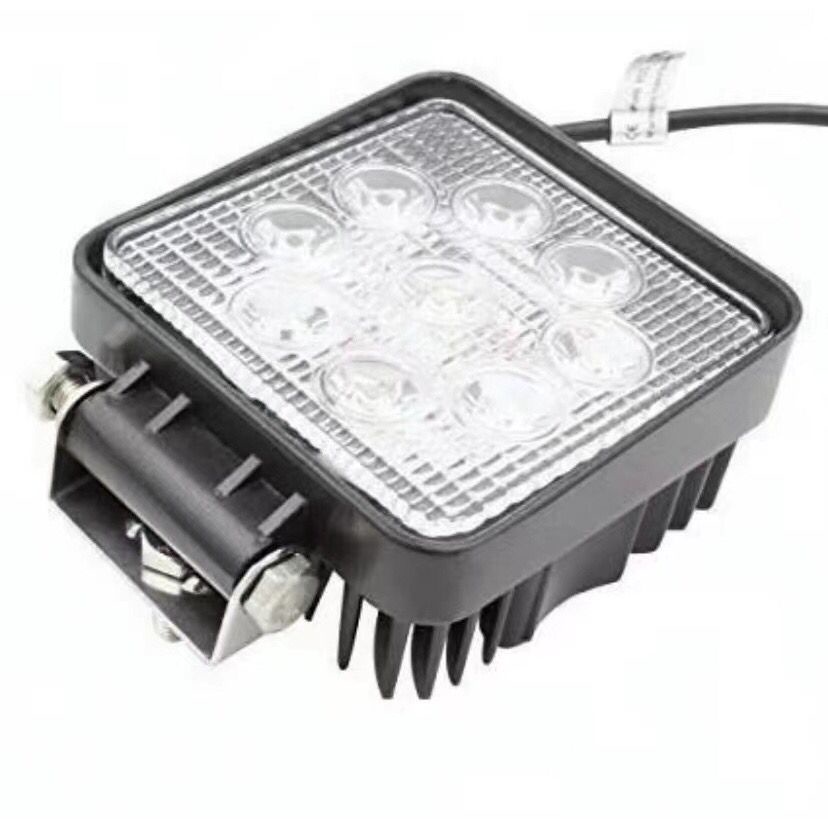 Farol Auxiliar Milha Redondo e Quadrado 9 Leds 27w Universal 12v/24v em Oferta na Shopee