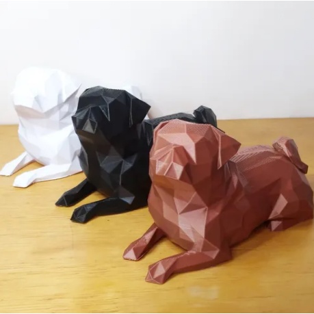 Pug Deitado Decorativo Cachorro Pug decoração