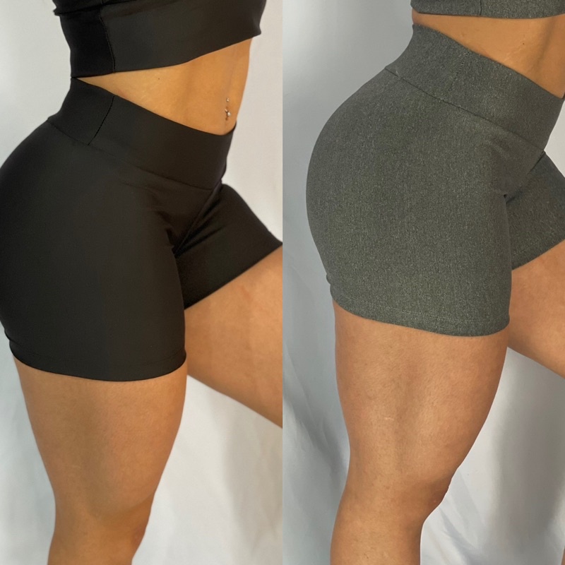 Kit 02 Bermudas Fitness Short Legging Academia Sublimada Zero Transparência  - Compre Agora