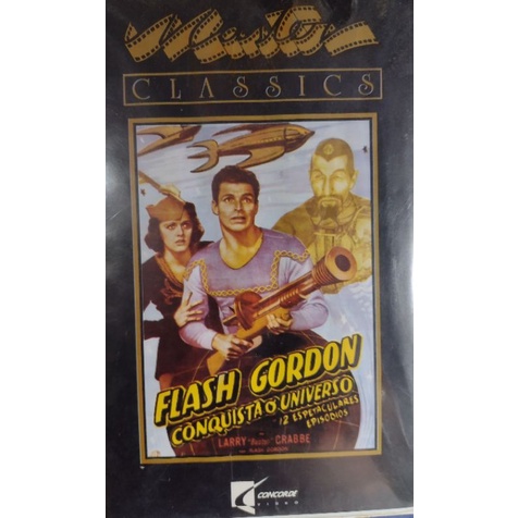 FLASH GORDON ORIGINAL Filme De Vídeo Cassete Vhs Flash Gordon Conquista O Universo 2 Fitas 1940 Com 220 Minutos 2 Episódios Preto E Branco Original Raríssimo